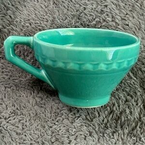 Vernon Kilns Pottery Coronado Turquoise Blue Green Teal Coffee Cup vtg mcm